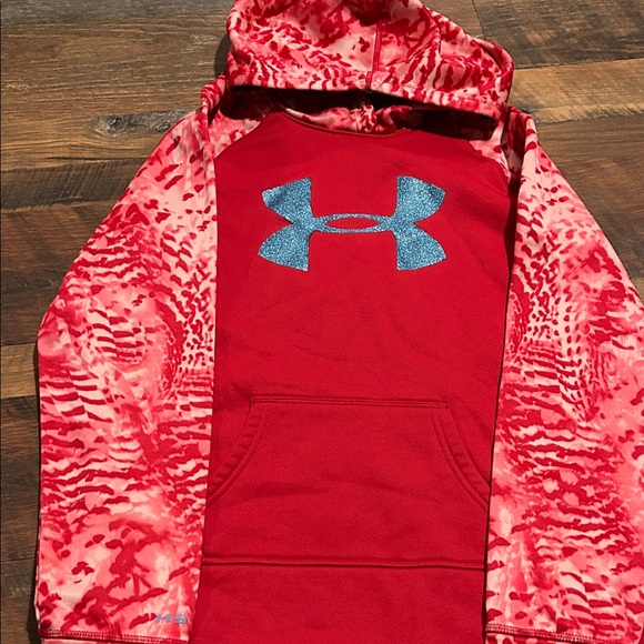 Under Armour Kids Red and Pink Hoodie - Picture 1 of 1